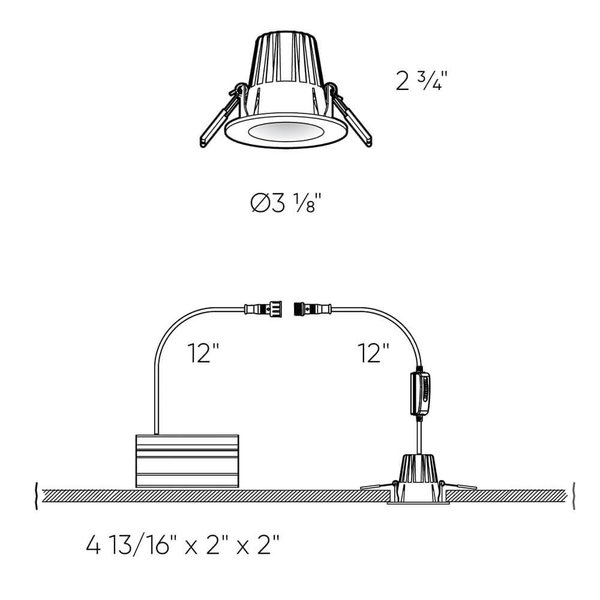 Dals Lighting Element 2-Inch Round Indoor/Outdoor Regressed  Down Light RGR2-CC-SN